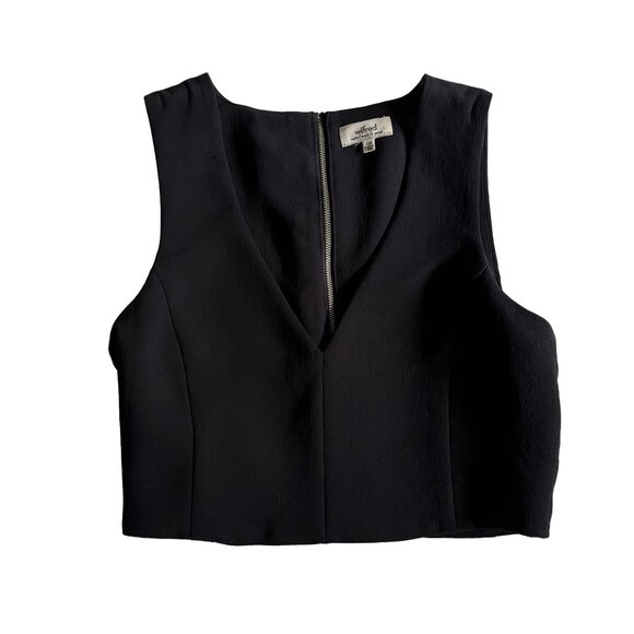 Aritzia Wilfred - Dauphine blouse top, Cropped, zip up back, black, xxs - Picture 1 of 4